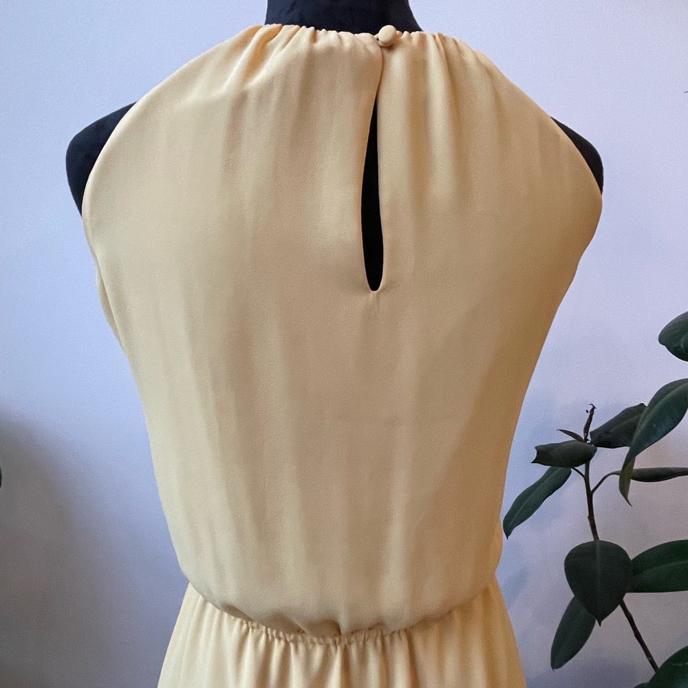White House Black Market Yellow Halter Dress – Size 0 - Picture 6 of 7